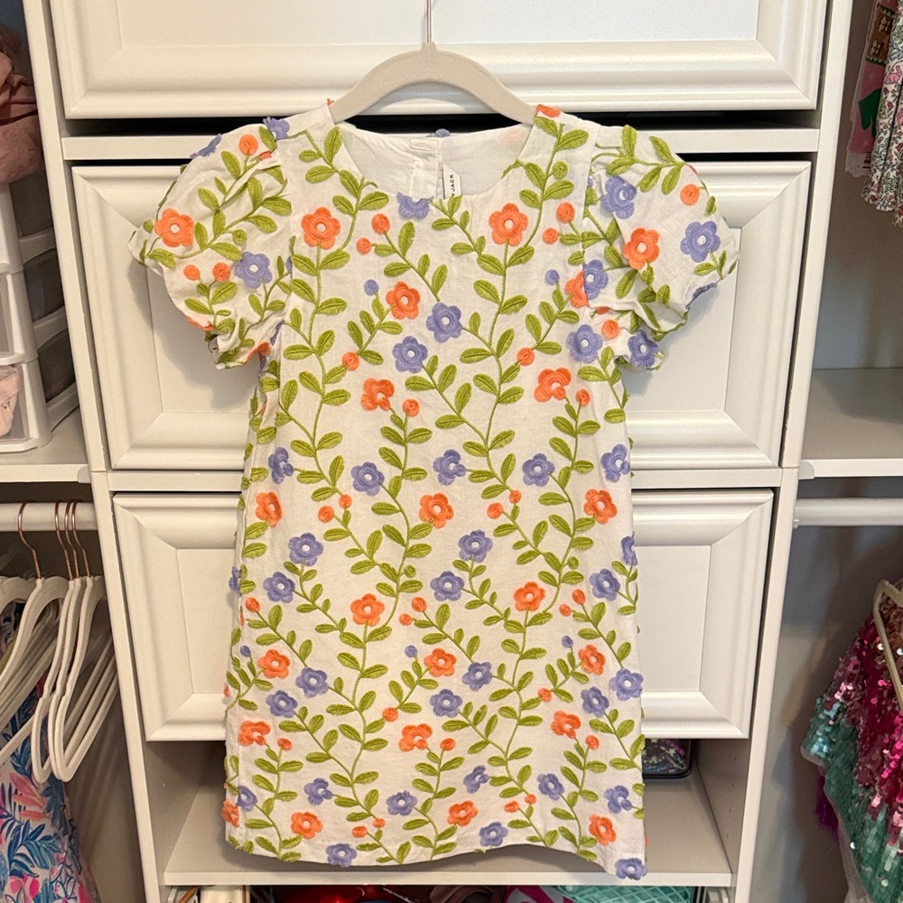 Floral Embroidered Kids Dress